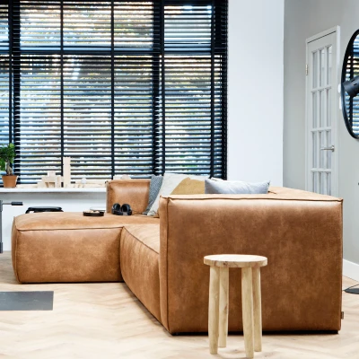 Afbeelding van Bean hoekbank leder links cognac