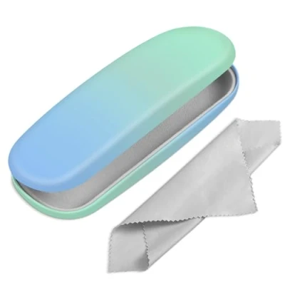 Afbeelding van FINTIE Étui à lunettes rigide pour homme et femme de protection tendance lecture avec chiffon nettoyage, Ombre bord mer, S