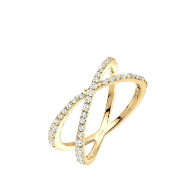 Afbeelding van Elli Cross Basic Ring goldcoloured, Dames, Maat: 54, Gold coloured