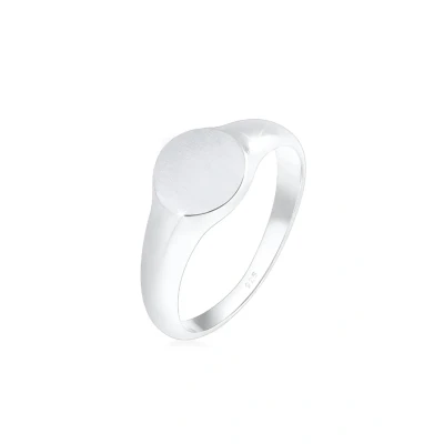 Afbeelding van Elli Ringen zegelring royal mat geo basic trend 925 zilver