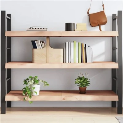 Afbeelding van Wandschap 140x60x6 cm onbehandeld massief eikenhout