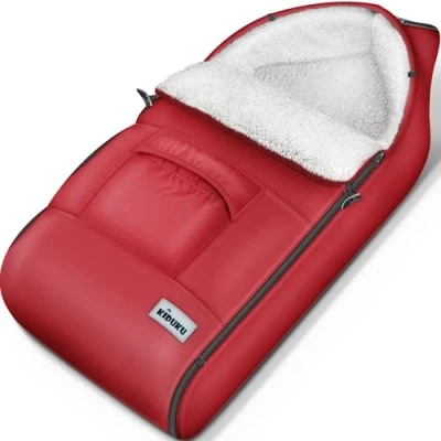 Afbeelding van voetenzak rood 95 x 50 cm voor kinderwagen babyvoetenzak wintervoetenzak met ristsluiting wasbaar tot 30 C