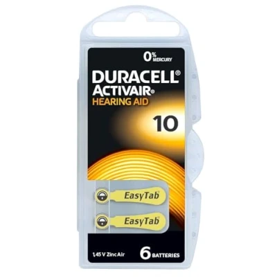 Afbeelding van Nr. 10 / GEEL 120 DURACELL EasyTab HearingAid DA gehoorbatterijen
