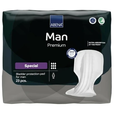 Afbeelding van ABENA Man Special Premium 23x Absorberend Inlegluier, Pak, te Dragen in aansluitend Ondergoed Voor zwaar tot heel verlies (gehele blaasinhoud) Absorptie 2800 ml Zonder kleefstrip