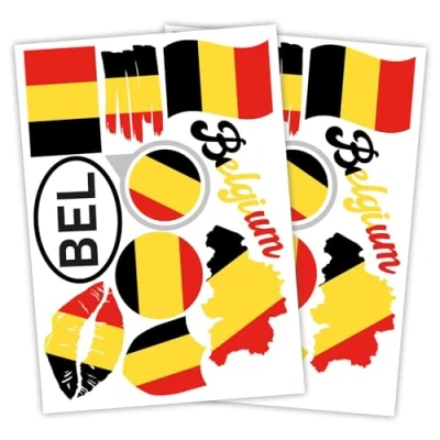 Afbeelding van Finest Folia Set van 2 stickers DIN A4 Landvlag voor auto en motorfiets zelfklevend, weerbestendig R217 (07 België)