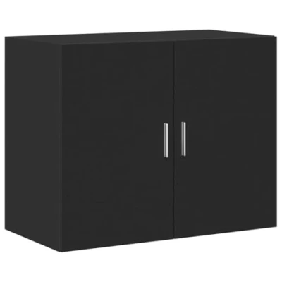 Afbeelding van Wandkast 80x42,5x64 cm bewerkt hout zwart