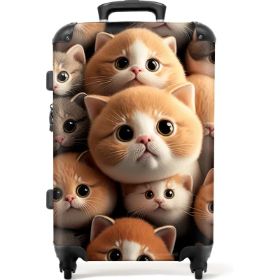 Afbeelding van NoBoringSuitcases.com® Kinderkoffer trolley kittens Kindertrolley 20 kg bagage