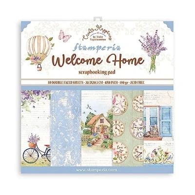 Afbeelding van Stamperia Create Happiness Welcome Home 8x8 Inch Paper Pack (SBBS77)