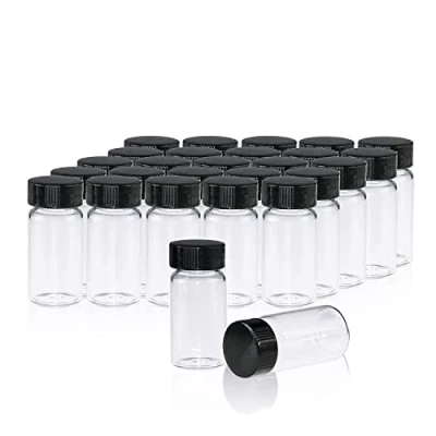 Afbeelding van ALWSCI 20 stuks monsterflessen, ml transparante glazen flessen met schroefsluiting, voor vloeibare bemonstering polyethyleen voering