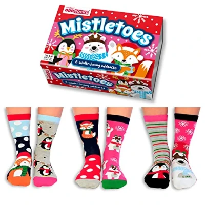 Afbeelding van United Odd Socks 6 Packmottomotive Sokken, Dames, Maat: 36 41, Mistletoes