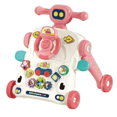 Afbeelding van Chipolino Car Baby Walker Loopwagen 3 in 1 Educatief Met muziek Looptrainer speelgoedauto Roze