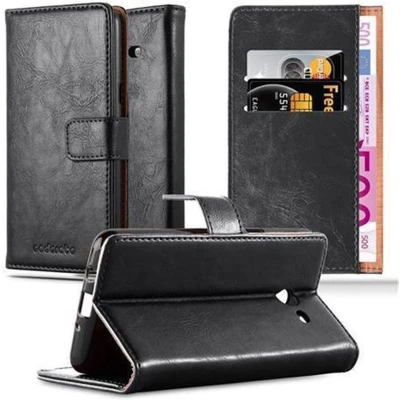 Afbeelding van Cadorabo Hoesje geschikt voor Samsung Galaxy J3 2017 US Version in ZWART GRAFIET Beschermhoes met magnetische sluiting, standfunctie en kaartvakje Book Case Cover Etui