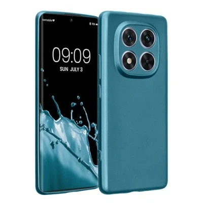 Afbeelding van kwmobile Metallic telefoonhoesje van TPU geschikt voor Xiaomi Redmi Note 14 Pro 5G Flexible case smartphone In carabisch blauw