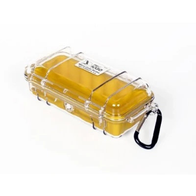 Afbeelding van PELI 1030 micro beschermende behuizing voor kleine gevoelige apparaten, IP67 waterdicht en waterdicht, gemaakt in de VS, inhoud 0,6 l, transparant/gele voering
