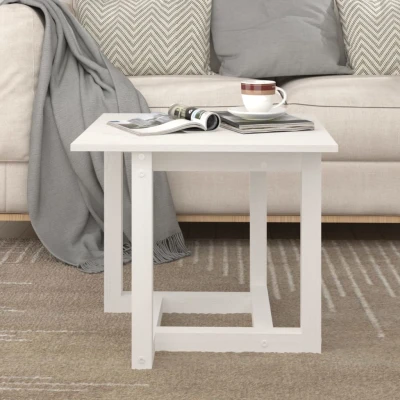 Afbeelding van Salontafel 50x50x45 cm massief grenenhout wit