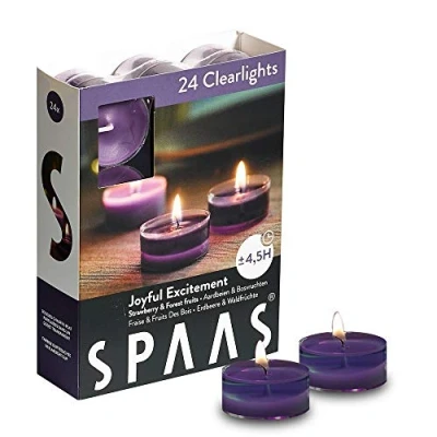 Afbeelding van Spaas Clearlights Geparfumeerde Waxinelichtjes Joyful Excitement Strawberry &amp; Forest Fruits 24 Stuks