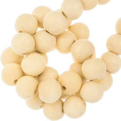 Afbeelding van Houten Kralen Vintage Look (8 mm) Vanilla (104 stuks)