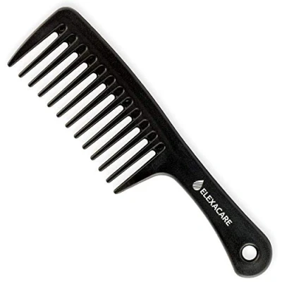 Afbeelding van ELEXACARE Krulkam met brede tanden (ca. 24 cm), handvat grote tanden, voor lang en krullend haar