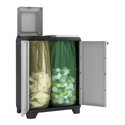 Afbeelding van Keter Split Premium Recycling Kliko Vuilbakken buiten 2x110L