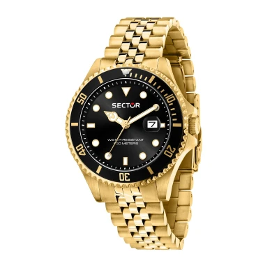 Afbeelding van Sector No Limits Herenhorloge, tijd, datum, analoog, stalen armband, collectie 230 R3253161051, Goud, 43.00, Armband