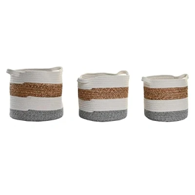 Afbeelding van Basket spelset DKD Home Decor Wit Natuurlijke Vezel 30 x 26 cm 3 Onderdelen