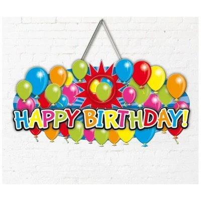 Image de Deurbord Happy Birthday 3D 53x26