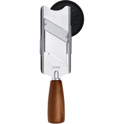 Afbeelding van Triangle Luxe Truffelschaaf Ergonomisch Walnotenhout Heft 24.5 cm RVS