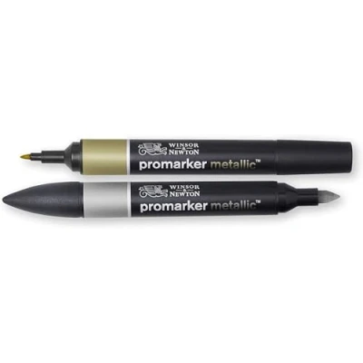 Afbeelding van Winsor &amp; Newton Promarker Metallic Set van 2 Goud + Zilver