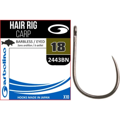 Afbeelding van Garbolino Hair Rig Carp Barbless Eyed (10 pcs) Maat : 12