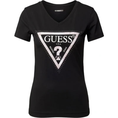 Afbeelding van Guess Python Triangl Tshirt print, Dames, Maat: XS, Jet black