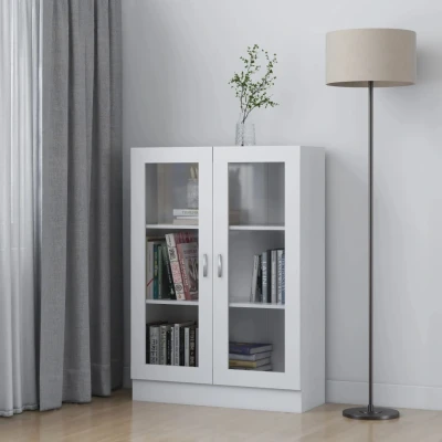 Afbeelding van Vitrinekast 82,5x30,5x115 cm spaanplaat wit