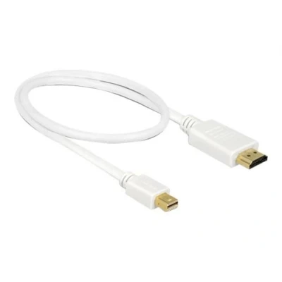 Image de Delock Câble adaptateur Mini DisplayPort mâle pour HDMI 50 cm triple paire torsadée blindée blanc passif