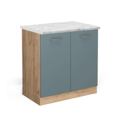 Afbeelding van Vicco Keukenonderkast R Line, Blauw grijs/Krachtige eik goud, 60 cm WB Marmer