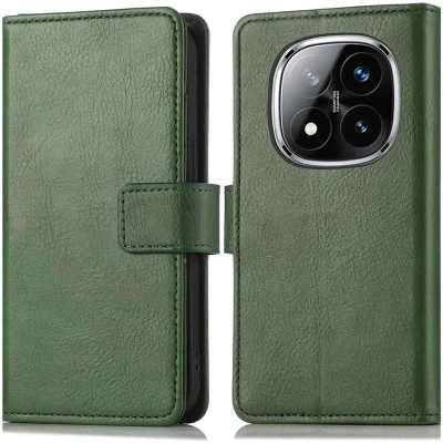Afbeelding van imoshion Hoesje Geschikt voor Xiaomi Redmi Note 14 Pro Plus 5G Met Pasjeshouder Luxe Bookcase Groen