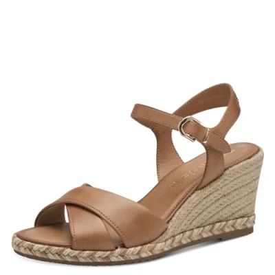 Afbeelding van Tamaris Damessandalen met sleehak, 1 28346 44 cognac, 38 EU, Cognac., EU