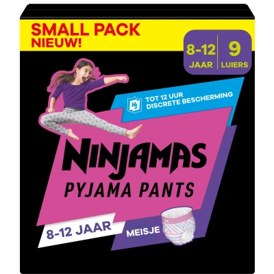Afbeelding van Pampers Ninjamas Pyjama Pants Nacht Jongen 8/12 jaar Small Pack 9 luierbroekjes
