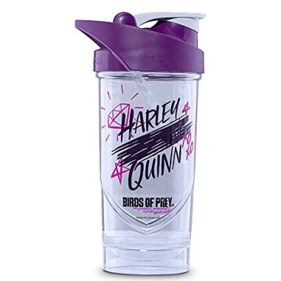 Afbeelding van Shieldmixer Hero Pro Classic Shaker Harley Quinn BOP BPA vrij sportaccessoires eiwitshaker fitness drinkfles wit 700 ml