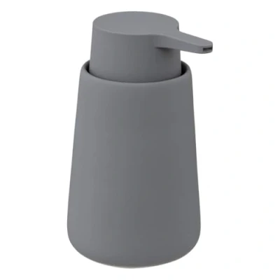 Afbeelding van 5Five Zeeppompje/zeepdispenser van keramiek grijs 250 ml