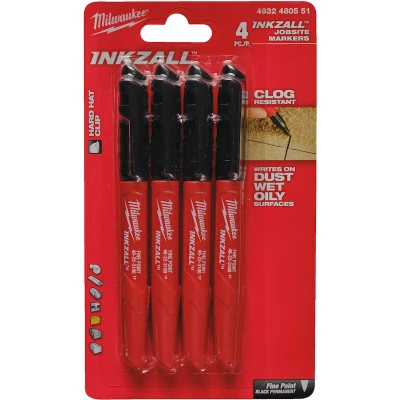 Afbeelding van Milwaukee 4932480551 Marker met fijne punt zwart 4st
