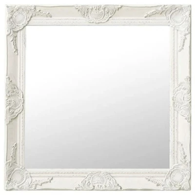 Afbeelding van VidaXL Wandspiegel barok stijl 60x60 cm wit