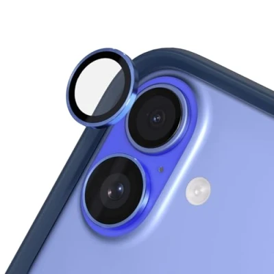 Afbeelding van RHINOSHIELD 9H gehard glas lensbescherming compatibel met [iPhone 16/16 Plus] Schok en krasbestendigheid, hoge helderheid, splinterbescherming, anti condens technologie, blauw