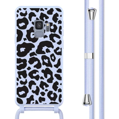 Afbeelding van imoshion hoesje Geschikt voor Samsung Galaxy S9 met koord Siliconen design Meerkleurig / Animal Lila
