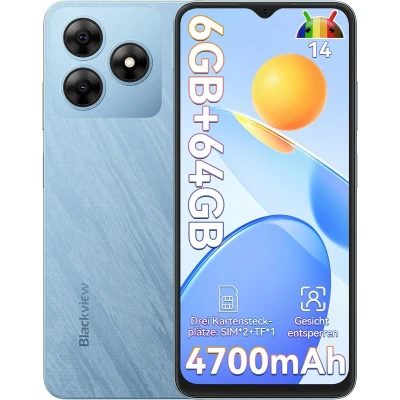 Afbeelding van Blackview Wave 8C Smartphone Android 14 6(2+4)GB+64GB 4G Dual SIM 6GB+64GB Octa Core 6.56&quot; HD+ Blauw