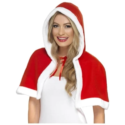 Image de Mini cape de mere noel avec capuche