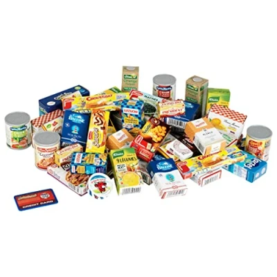 Afbeelding van Theo Klein 7206 accessoireset online gevuld met Franse producten, incl. dozen en conserven voor de winkel, speelgoed kinderen vanaf 3 jaar