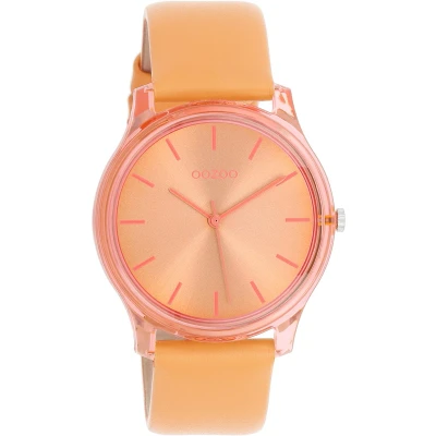 Afbeelding van OOZOO Timepieces Oranje horloge met mango leren band C11141