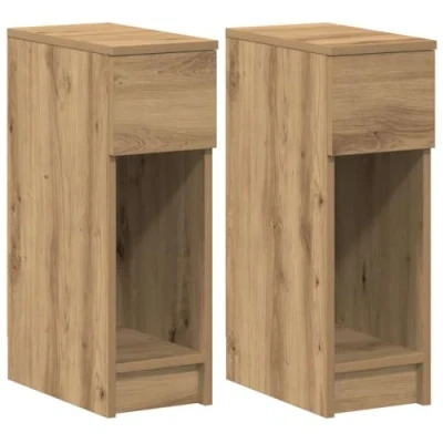 Afbeelding van vidaXL Nachtkastjes 2 st met lade 20x36x60 cm artisanaal eikenkleurig
