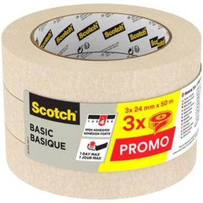 Afbeelding van Afplaktape Scotch Basic 24mmx50m beige