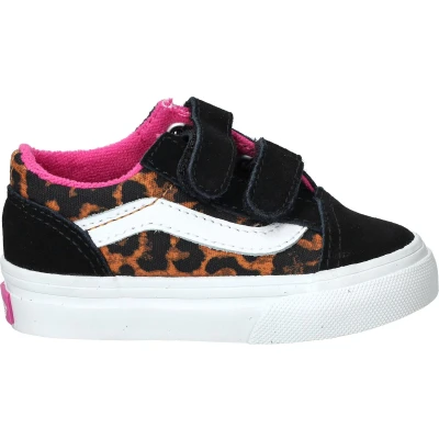 Afbeelding van Vans OLD Skool V Unisex Sneakers laag voor kinderen, Maat: 23.5, Pop black/multi Leer/ synthetisch