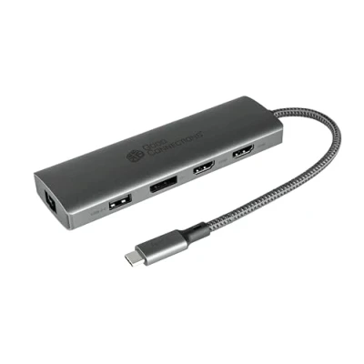 Afbeelding van Good Connections USB C hub 10 poorts 2x HDMI 2.0 1x DP PD 96W 3.0 A 2. (USB C, 10 Havens), Docking station + hub, Grijs